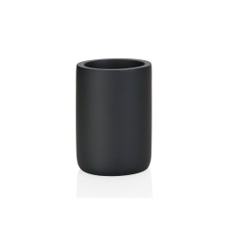 ANDREA HOUSE BA18253 Portacepillos Polirresina Negro Mate