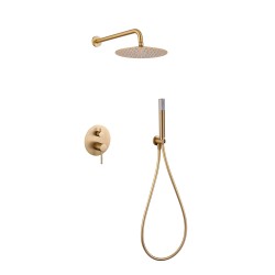 IMEX GPM039/OC MONZA Conjunto Grifo Ducha Monomando Empotrado Oro Cepillado