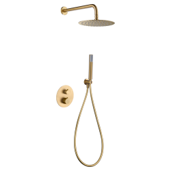 IMEX GTG053/OC GÉNOVA Conjunto Ducha Termostático Empotrado Oro Cepillado