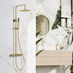 LLAVISAN L127714 Combi Monomando Round PROGRESIVA Oro Cepillado 78-125 cm