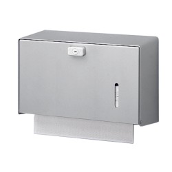 MEDICLINICS DT0600 Dispensador de Papel de Toalla Plegada Manual de Aluminio Anodizado Satinado para Adosar en la Pared