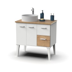 MUEBLES PITARCH Mueble de Lavabo Aqua Blanco/Roble Gold