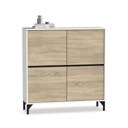 MUEBLES PITARCH Recibidor-zapatero Tokio Blanco/Roble Cambrian