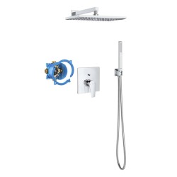 ROCA A5D2690C00 ROCABOX SQUARE Pack Grifo Empotrado Monomando Baño Ducha Cromo