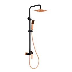 SKY BATH CDI005/NGR INFINITE Conjunto Ducha Monomando Negro Mate Y Oro Rosa