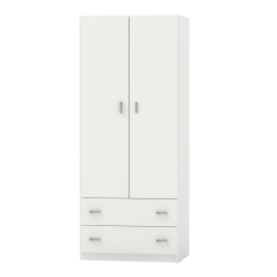 MUEBLES PITARCH Armario 2 Puertas 2 Cajones Blanco alto brillo